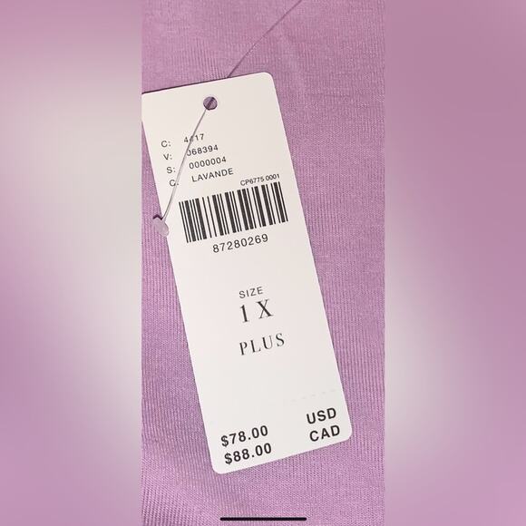 PILCRO ANTHROPOLOGIE PLUS Drop Shoulder Sweatshirt Bubble-Hem Lavender Sz. 1X - Picture 2 of 15